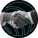 abstract icon with shaking hands