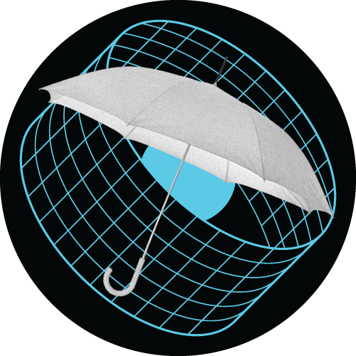 abstract icon with umbrella